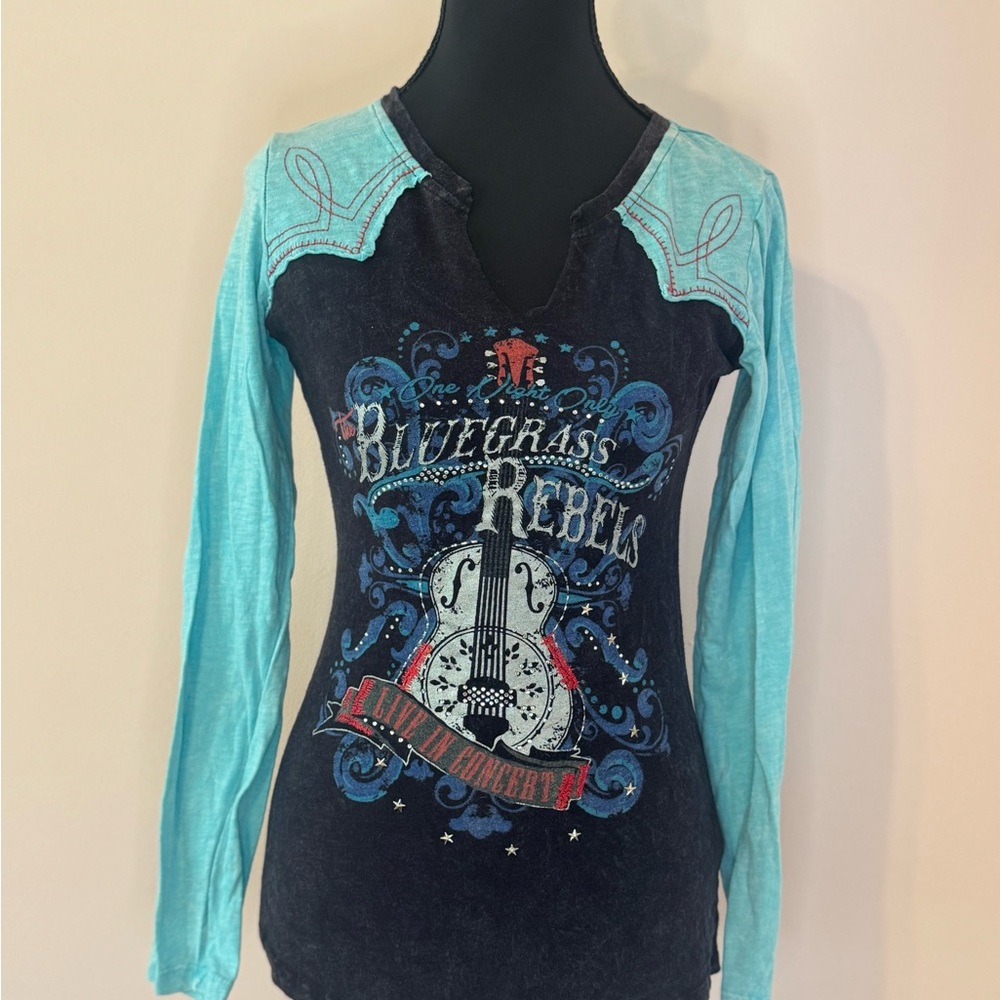 Panhandle Slim Bluegrass Rebels Graphic Long Sleeve Top